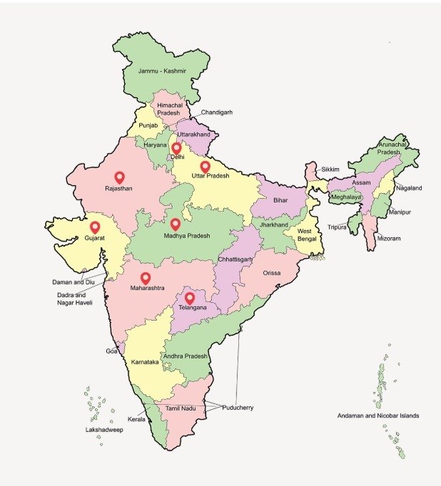 India Map - SRS Sterisure Presence